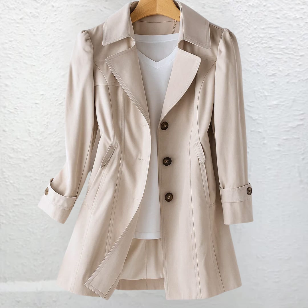 Pia Fitted Single Breasted Trench Coat_5