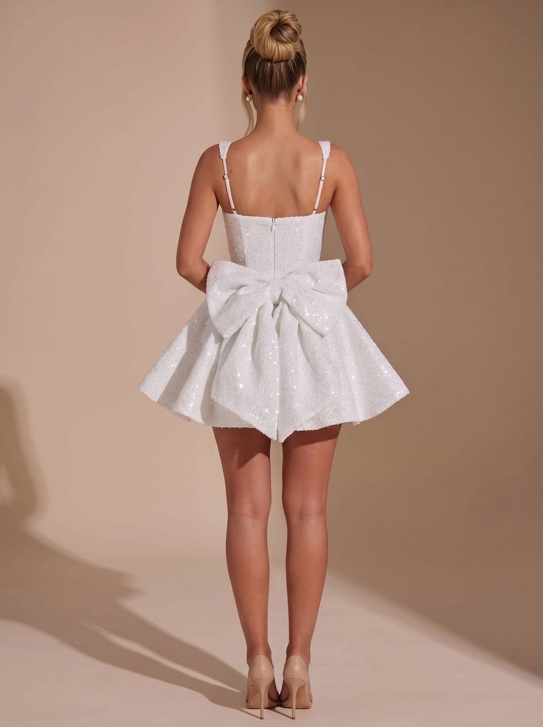 Maeve Sequin Bow Christmas Party Mini Dress