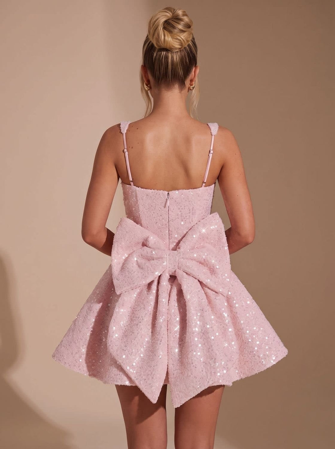 Maeve Sequin Bow Christmas Party Mini Dress