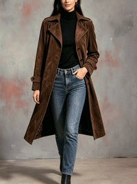 Marisol Faux Suede Longline Winter Coat