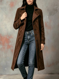 Marisol Faux Suede Longline Winter Coat