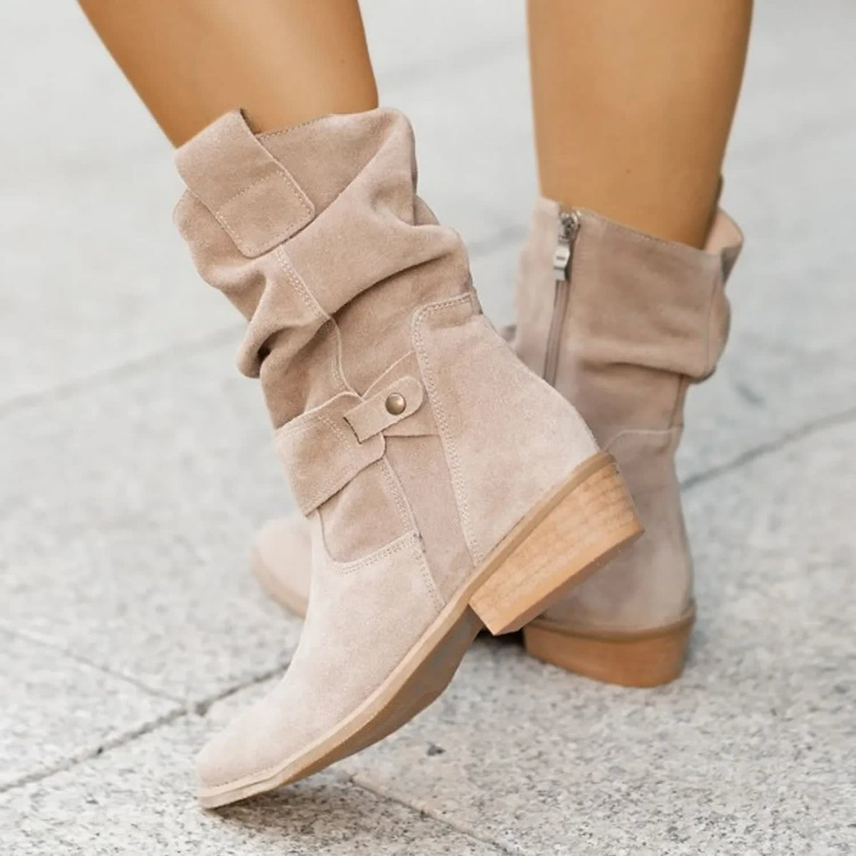 Cecilia Slouch Block Heel Ankle Boots_1