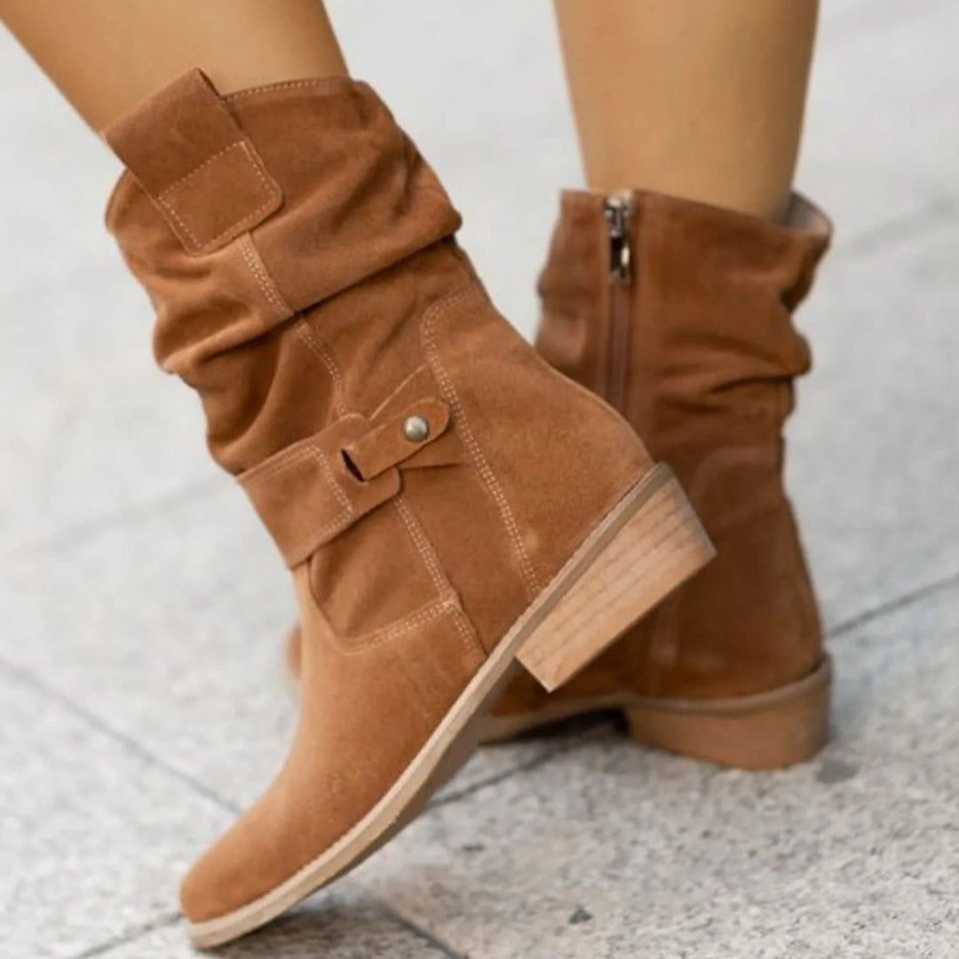Cecilia Slouch Block Heel Ankle Boots