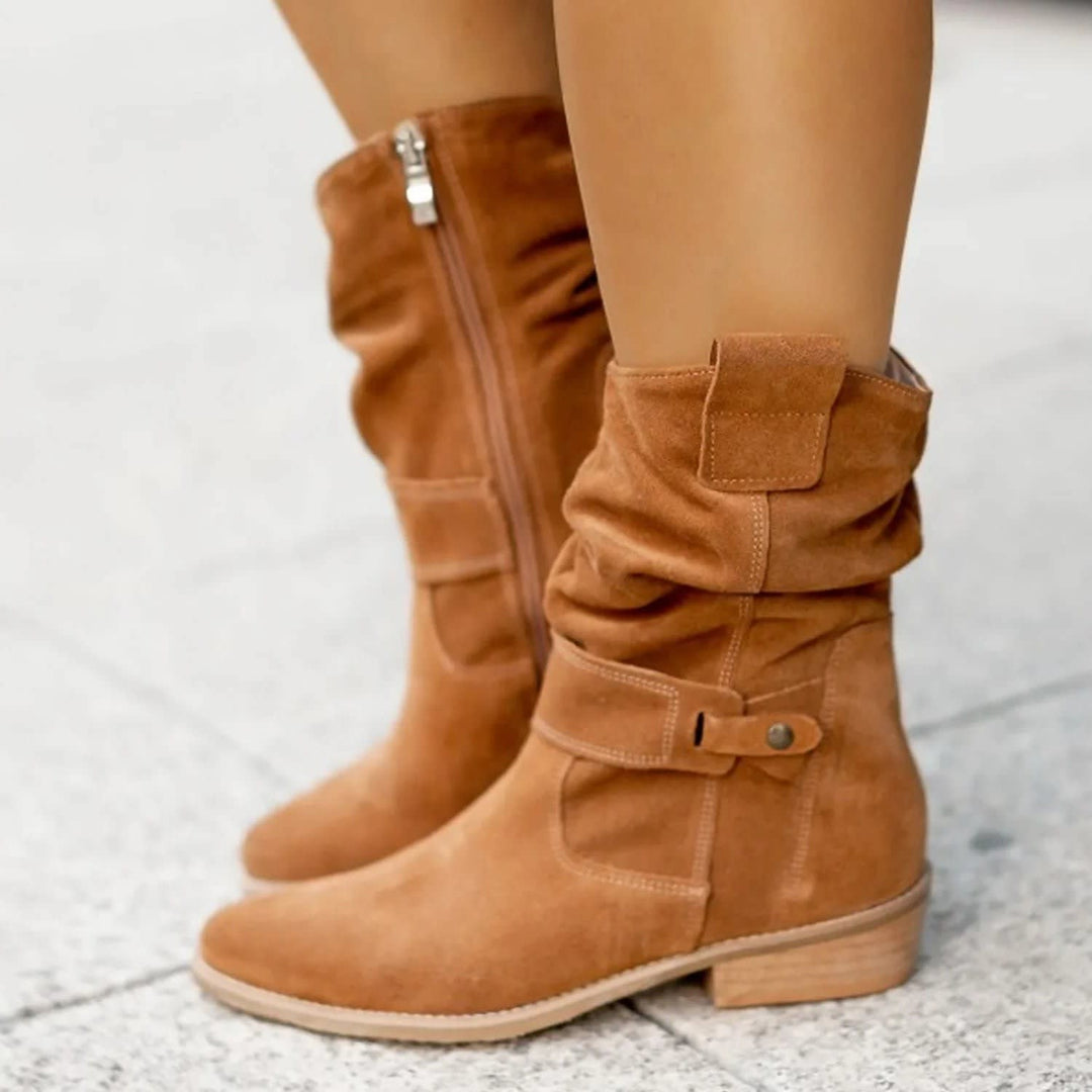 Cecilia Slouch Block Heel Ankle Boots